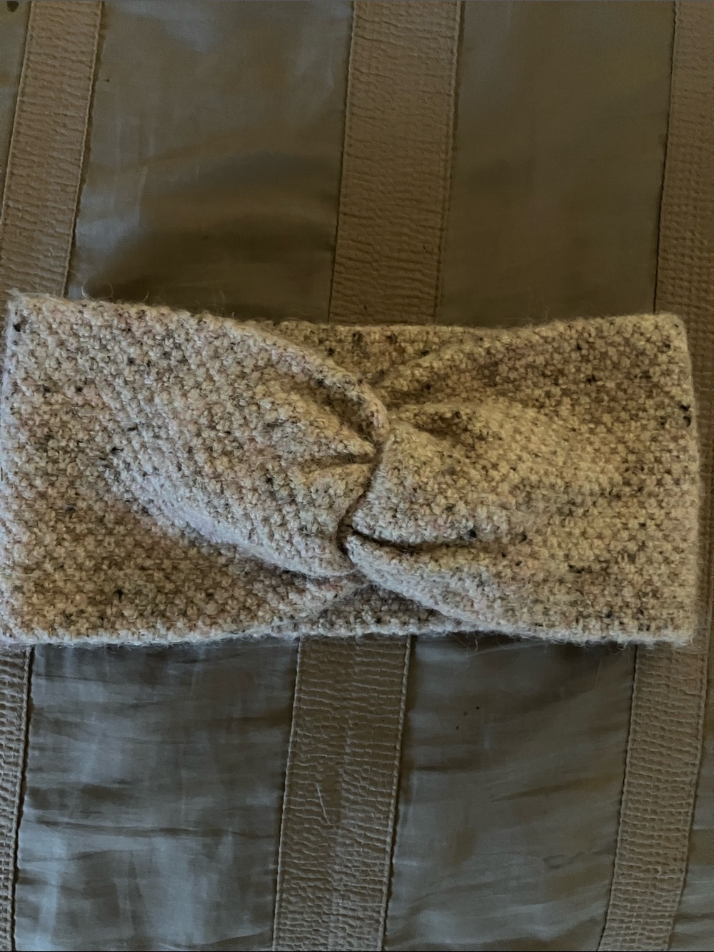 isotoner Tweed Knit Twist Headband - Light Beige